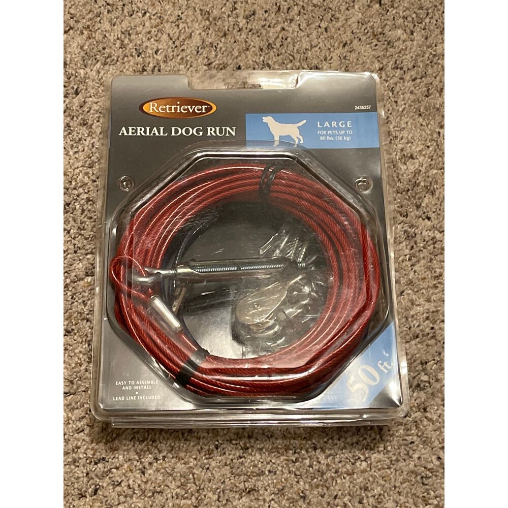50 ft Ariel dog run Tie Out Cable Retriever 2436257